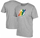Men's New Jersey Devils Gray Reebok Rainbow Pride Short Sleeve T-Shirt FengYun,baseball caps,new era cap wholesale,wholesale hats